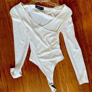 A&F white long sleeve bodysuit